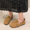 Fashion Aphixta Khaki Classic Flats Shoes Women Cotton Fabric Buckle Loafers Shoes Slip On Woman Flat With Student Footwear