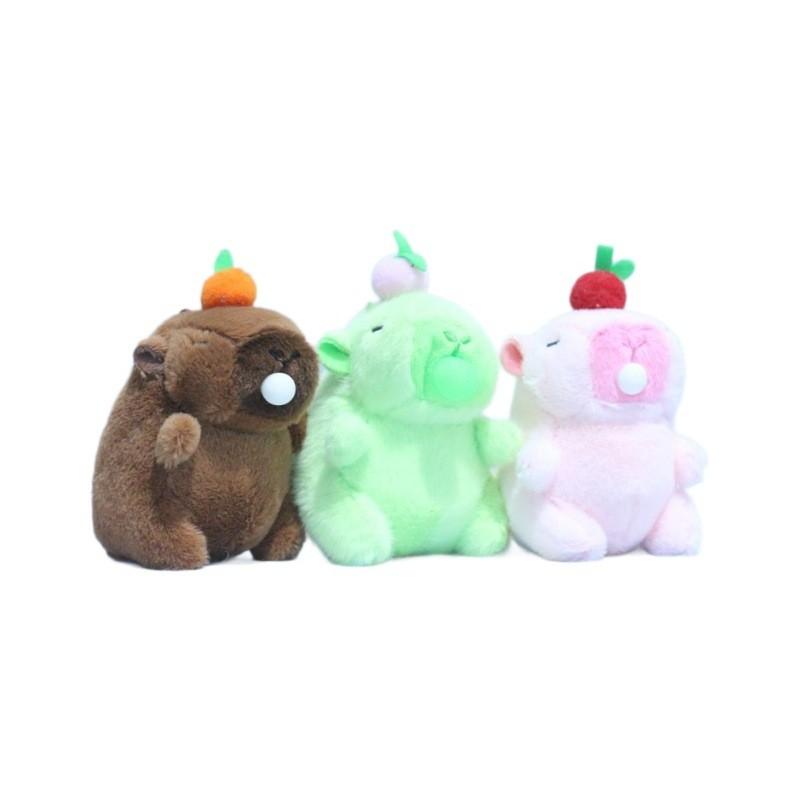 Charming Cute Capybara Plush Keychain Accessory With Soft Short Fur Design In Multiple Colors