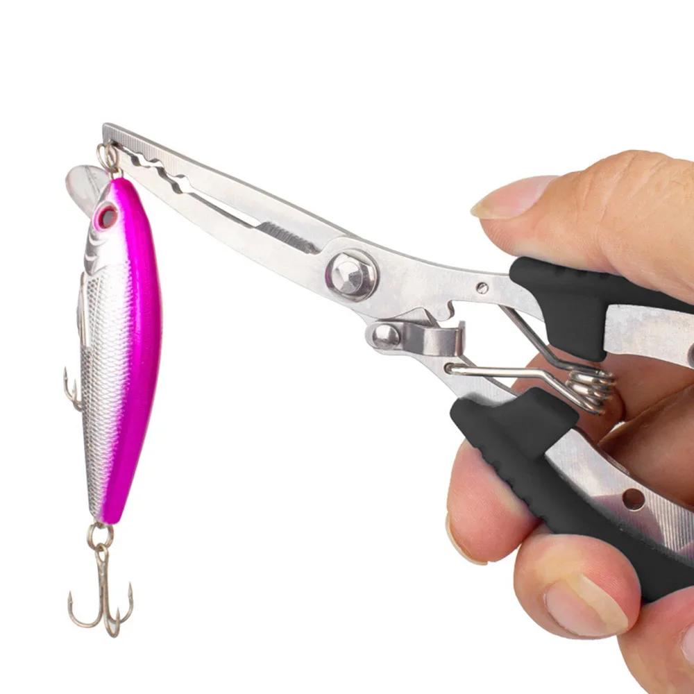Stainless Steel Fishing Pliers Braid Line Lure Cutter Hook Remover Fish Tongs Multifunctional Fishing Scissors Fishing Equipment