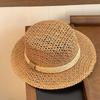 Lightweight Handwoven Sun Cap Sun Protection Flat Top Beach Hat Straw Boater Hat  Chic Travelers