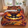 3pc Pumpkin Halloween Cover Set - 1 Quilt Cover + 2 Pillowcases, All Seasons Bedroom Setting, Perfect for Home008