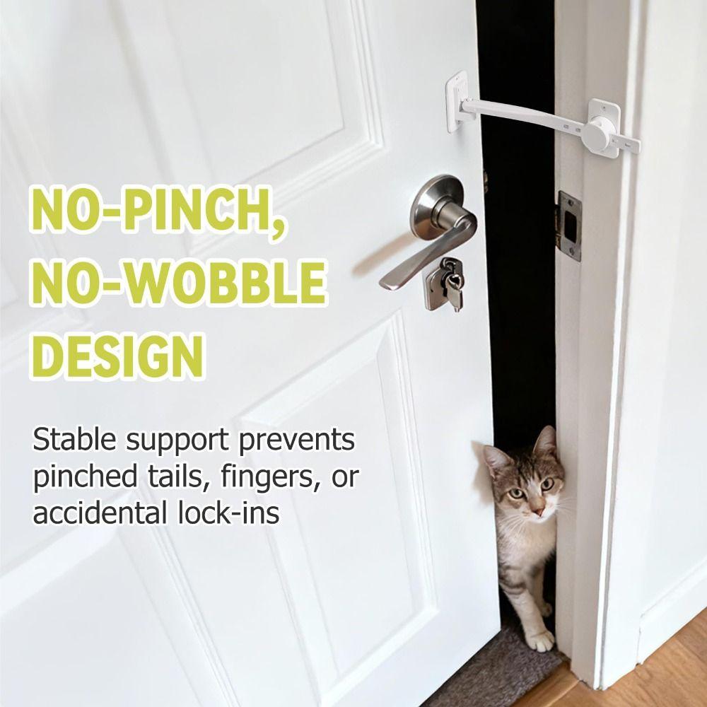 NEW Pet Proof Door Stopper Secure Locking Adjustable Door Latch Uniersal Pet Door Stop Pet Containment