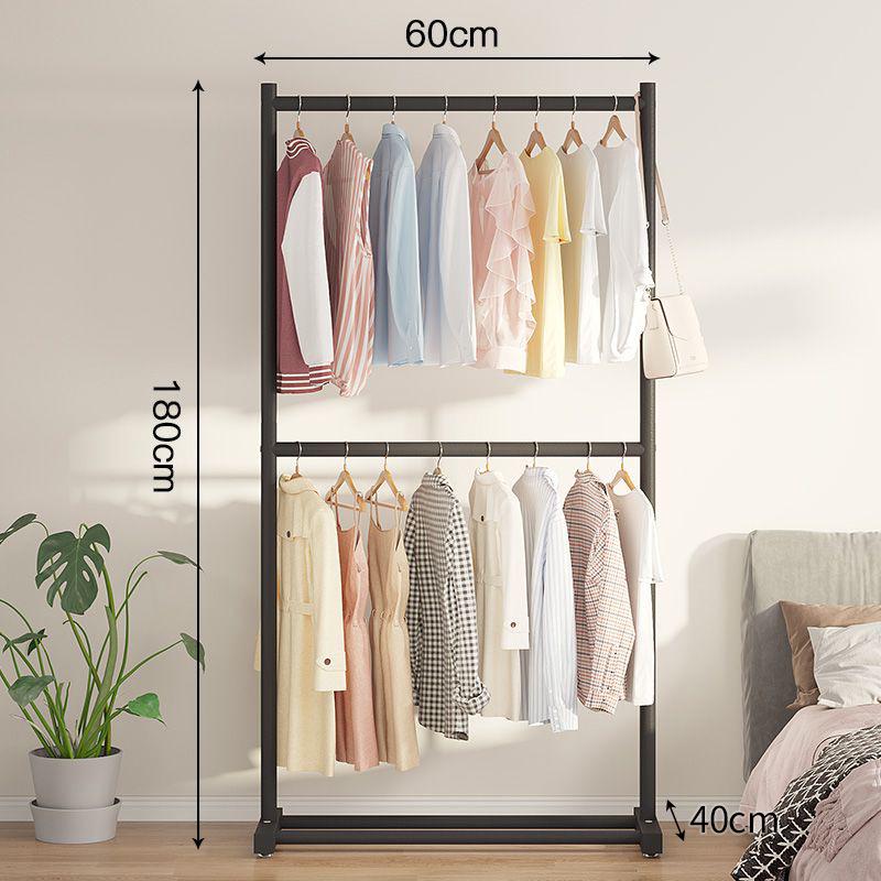 Double-Layer Hanger: Space-Saving Floor Rack for Clothes and Hats