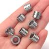 10-20PCS Stainless Steel Beads For Jewelry Making Tube Spacer Beads Charms Slider Big Hole Beads DIY Leather Bracelet Findings