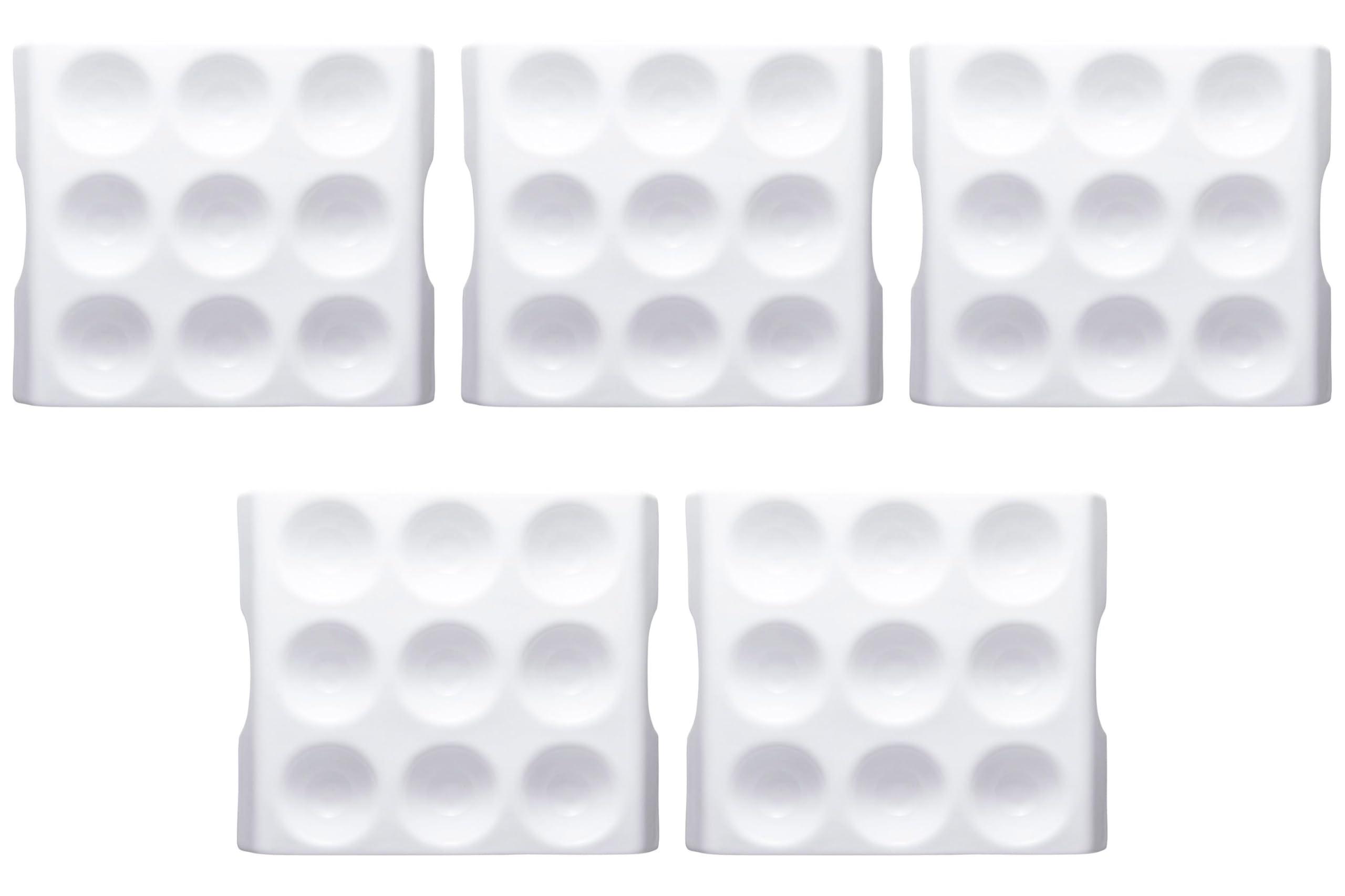 

Set of 5 White Porcelain Dimple 9 Plates x x 3 Divided Made in Setomonohonpo [27.5 23.5 cm] Western-style Plates, China,
