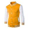Hommes Automne Hiver Veste Col Montant Couleur Assortie Simple Boutonnage À Manches Longues Rayé Cardigan Poche Slim Fit Mi-Long Manteau De Baseball