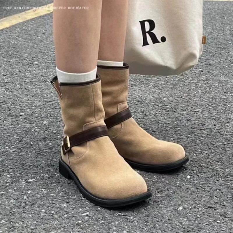 

Fashion Women Boots Winter New Casual Flats Ankle Boots Women Brand Designer Fashion Walking Punk Goth Shoes for Women Botas De Mujer 35