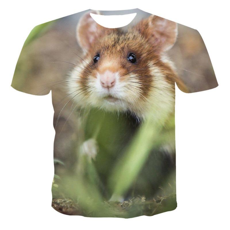 Funny Hamster Rabbit Animal 3D Print T-Shirts Summer Men Women Casual Oversized Short Sleeve T Shirt Male Tees Tops Man Clothing