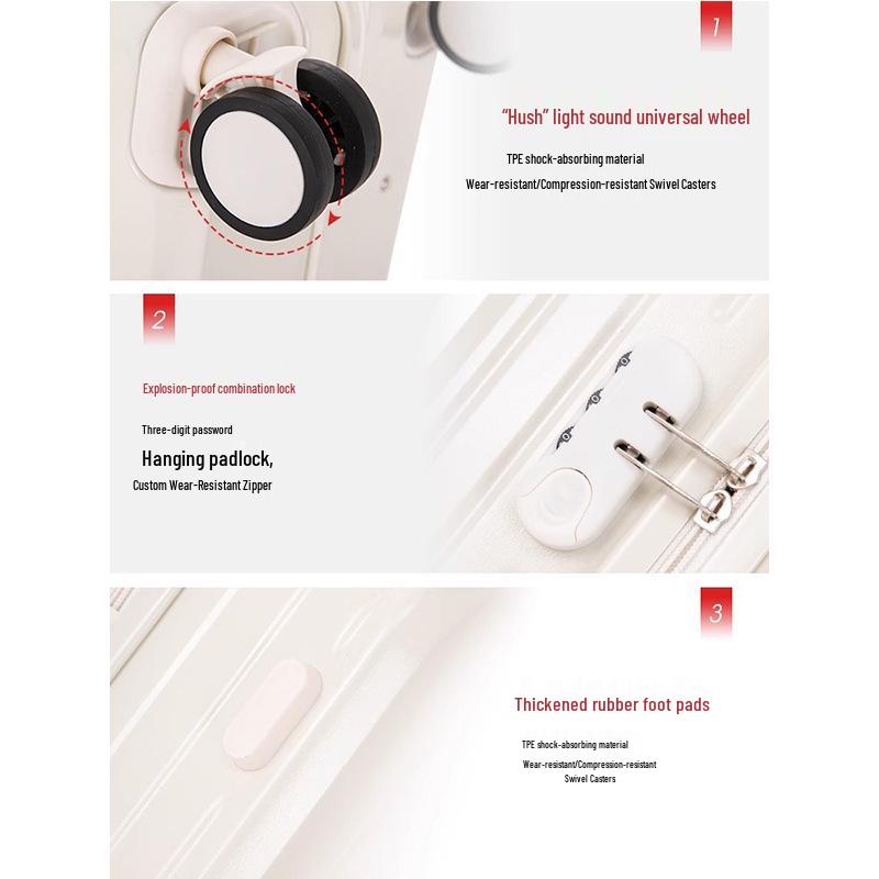 20-Inch Carry-On Suitcase with Universal Wheels, Rechargeable, for Men, Women, & Students