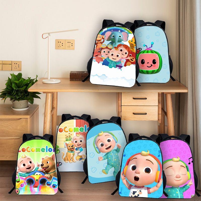 Cocomelon Backpack Children School Bags Durable Cartoon Lankybox Schoolbag For Kids