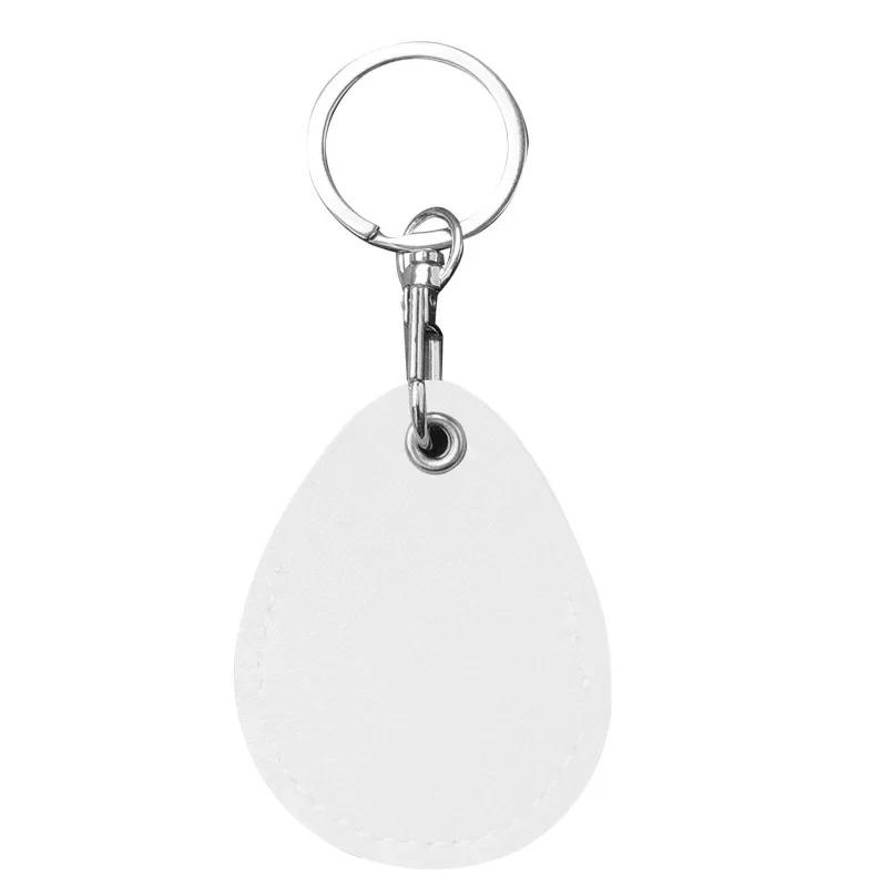 Leather Card Holder Keychain Key Ring Door Lock Access Tags ID Card Case Keychain Access Card Bag Key Tag Ring