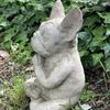Meditation Hund Yoga Pose Harz Hund Statue Garten Dekoration Bulldog Skulptur Wasserdicht Beständig