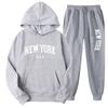 New York Graphic Print Tracksuit Set Mens Womens Loose Fit Hoodie Sweatpants Sportswear Casual Activewear