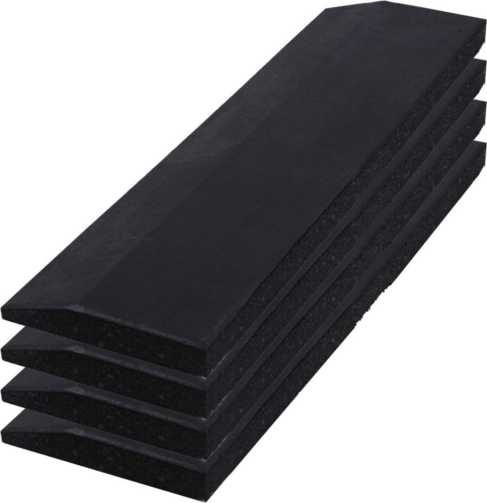 ISL Rubber Training Mat Set of 25mm 50x15cm Ramps, 4, Black, Thick,