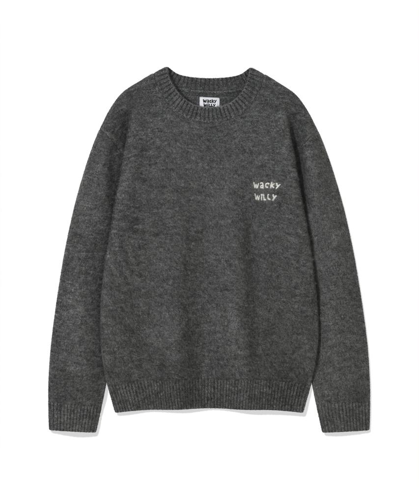 WACKY WILLY Hairy Pullover Knit Grey