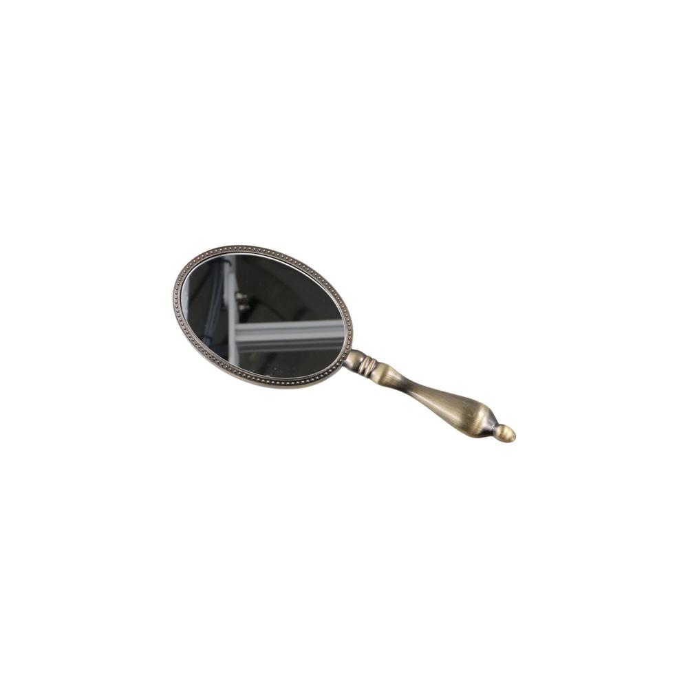 Portable Oval Hand Mirror Handheld Cosmetic Mirror Vintage Handle Makeup Mirror Gift