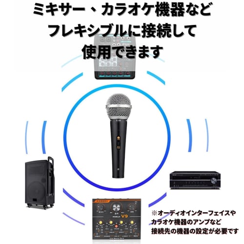 Fujirec Dynamic Microphone with XLR Phone Cable, Wired Handheld Microphone for Vocals, Narration, Karaoke, and DTM, with Switch, Unidirectional (Black