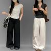 New Arrivals Open Run Women Simple String Wide Pants Solid Color