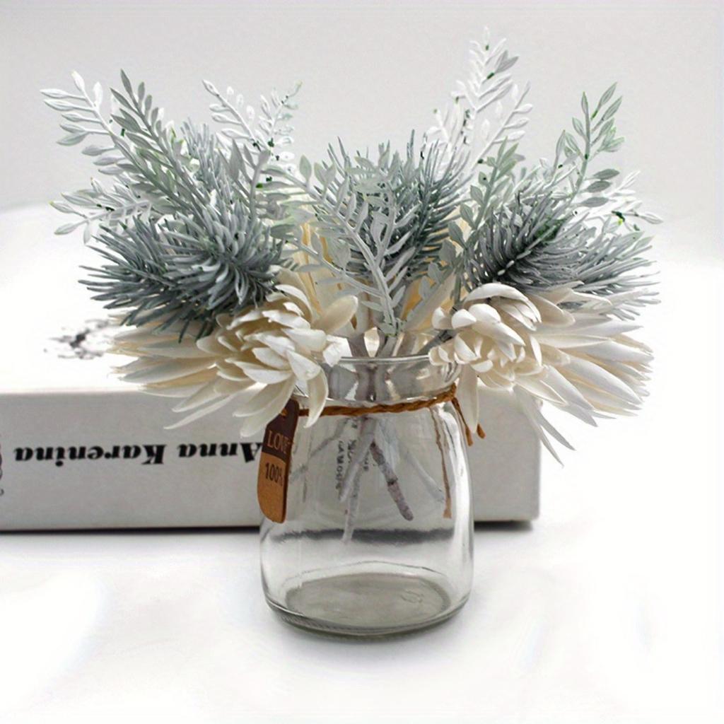 2Pcs Christmas Simulation Flower Bouquet Pine Needle Decorations DIY Handmade Materials Home Wedding Party Decorations