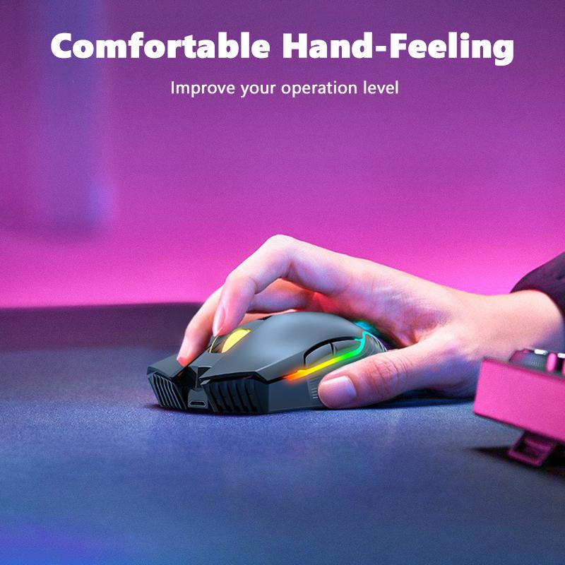 ONIKUMA Wireless 2.4G USB Game Mouse RGB Golwing 3000 DPI Gaming Mice Large Capacity Battery Mouse For Game Office Comfortable Hand-Feeling