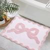 1 stuks Roze Strik Badmat voor Badkamer Leuke Preppy Kleden met Geschulpte Randen, Zachte Microvezel, Ultra Absorberend, Antislip
