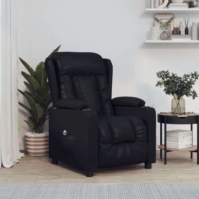 VidaXL Fauteuil inclinable électrique Noir Similicuir 3098801