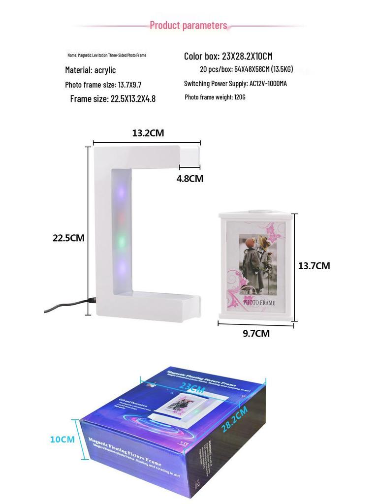 Magnetic Levitation Photo Frame - Luminous Wedding & Birthday Gift, Suspended Creative Ornament