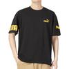 Puma Logo Letter Print Round Neck Pullover American Vintage Short Sleeve T-Shirt Men T-Shirts Black 676675-01