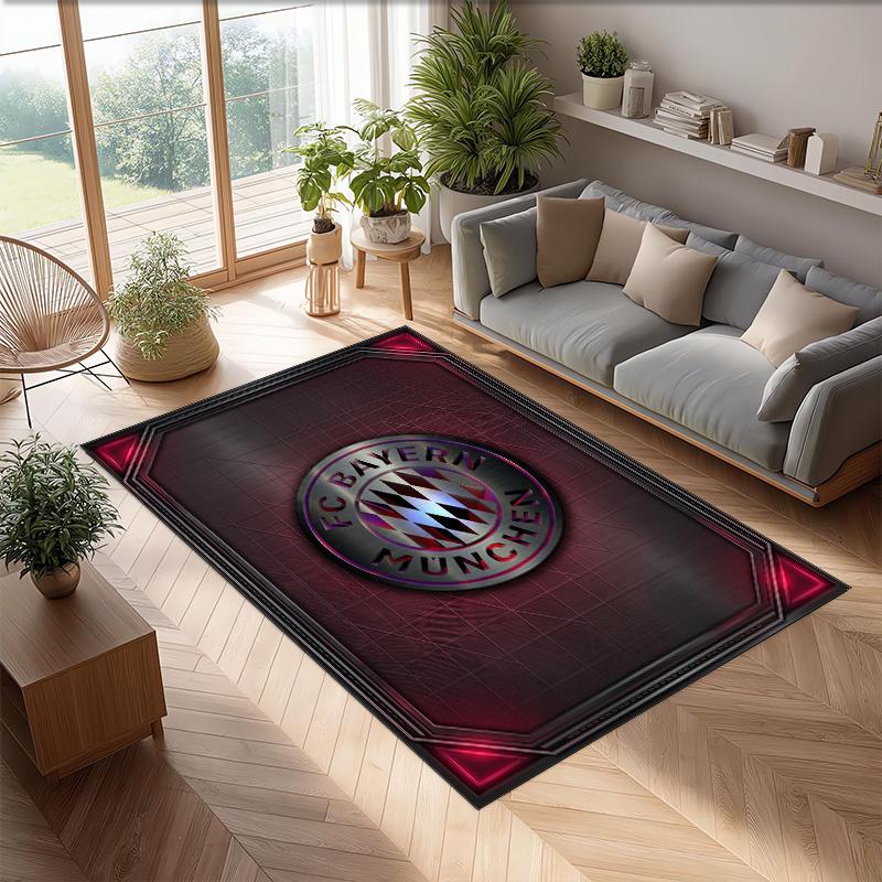 Tappeto Morbido Area Rug con Motivo Calcio Bayern Monaco Antiscivolo Tappeto per Pavimento Interno Tappetino Decorazione Sportiva per Camera da Letto