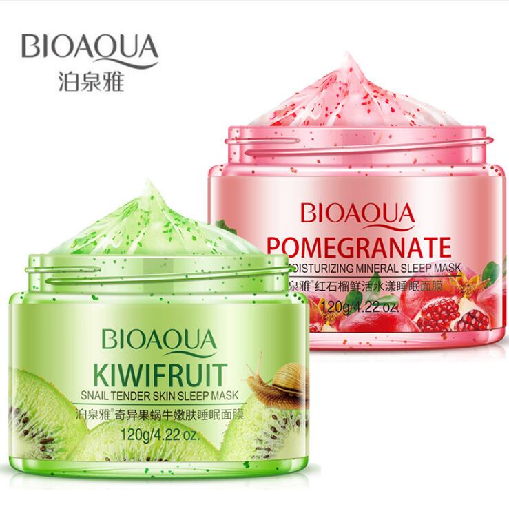 Sleeping Face Mask Cream 120g No Wash Granátové jablko Kiwi Ovocný šnek zklidňující gel noční krém