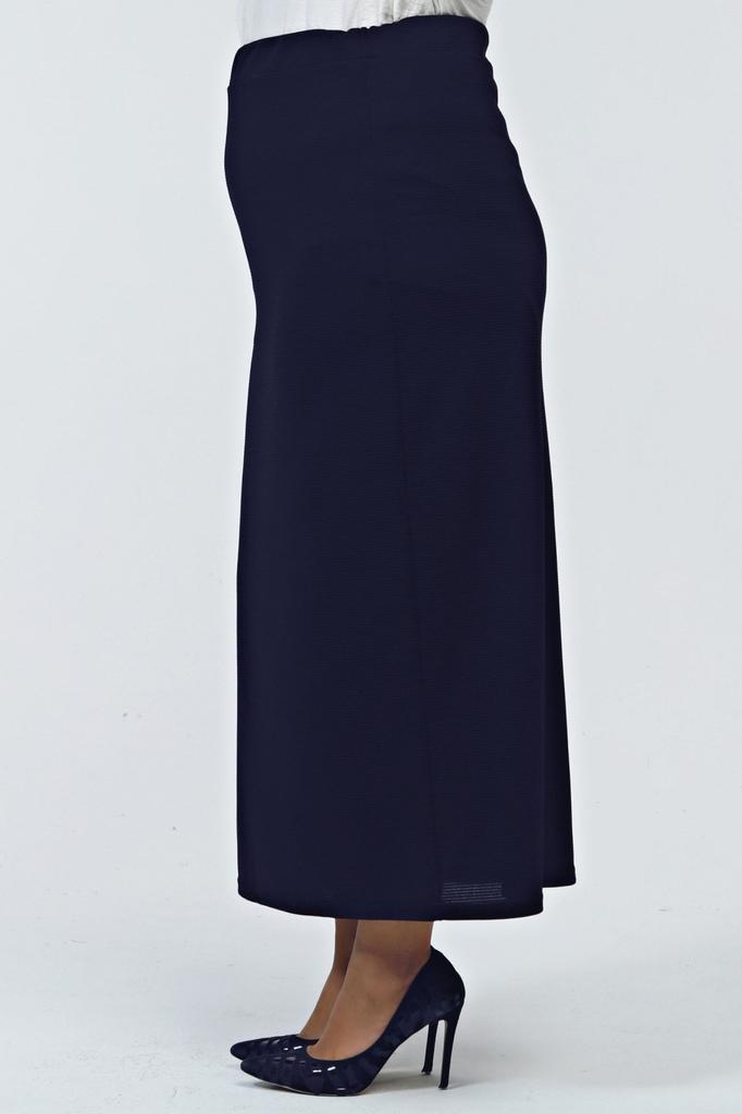 Stil Femei Fusta Marime Mari Talie Elastica Fusta Marime Plus Captusita Tesatura Tricotata Otel Negru