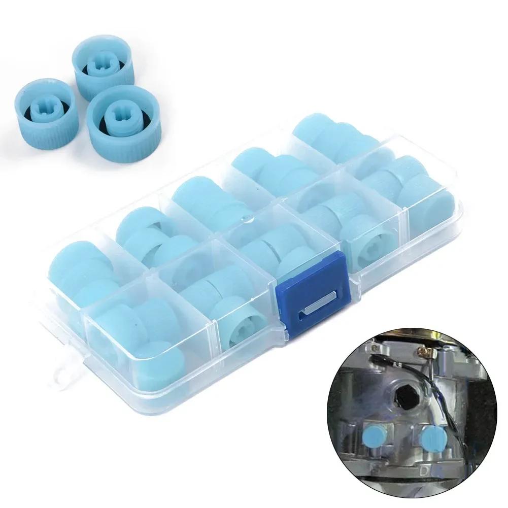 High And Low Pressure Car A/C Valve Cap Side Port Lid Auto Car Air Conditioner Refrigerant Valve Dust Cap Cover Kit