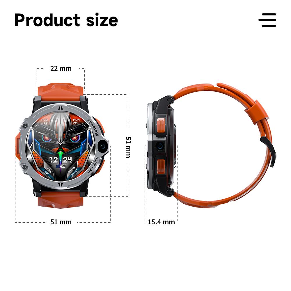 LOKMAT APPLLP 6 PRO Android 4G Smart Watch Phone Full Round Touch Screen Подвійна камера GPS Wifi Call Wacth Монітор серцевого ритму