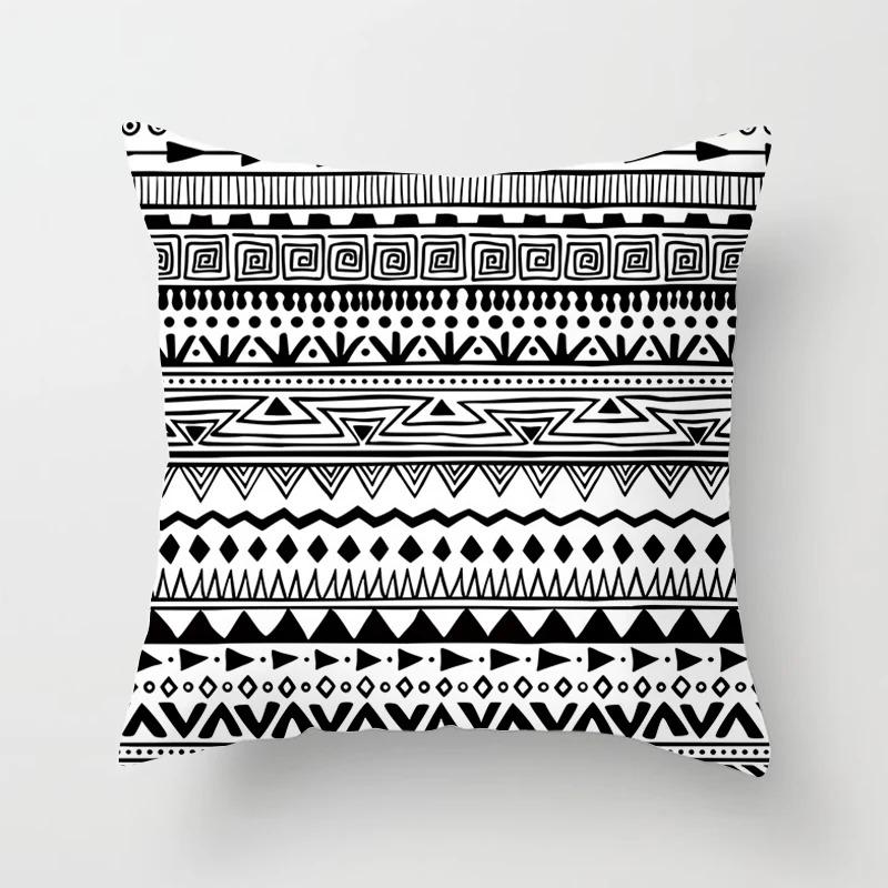 Black and White Simple Decorative Pillowcase Living Room Office Home Pillowcase Car Ornaments