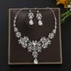 Kristall Ohrringe Halskette Set Übertreiben Damen Schmuck Vintage Strass Schmuckset Damen