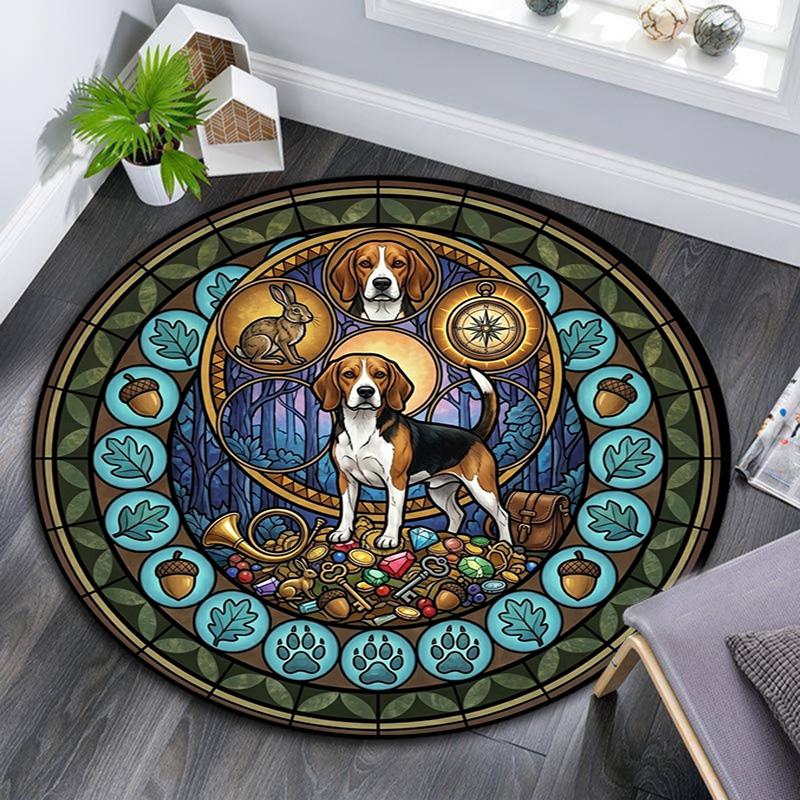 Bulldog Heritage Symbols Round Area Rug Under Office Chairs Bedroom Living Room Home Decor