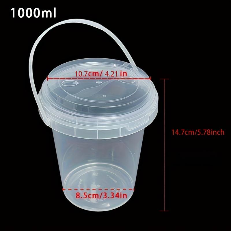 

10 шт. пластиковые ведра для напитков, многоразовые ведра для льда и смузи для собраний, 1000 мл 1000ml-10pcs