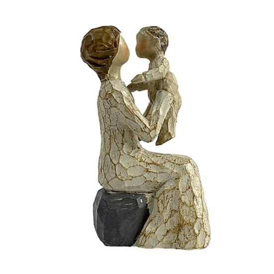Yousheng Mother Daughter Figurine, Hand-Carved Resin Memorial Statue, Mom Birthday Gift from Daughter, Sentimental Birthday Gift for Mother, Sculpture