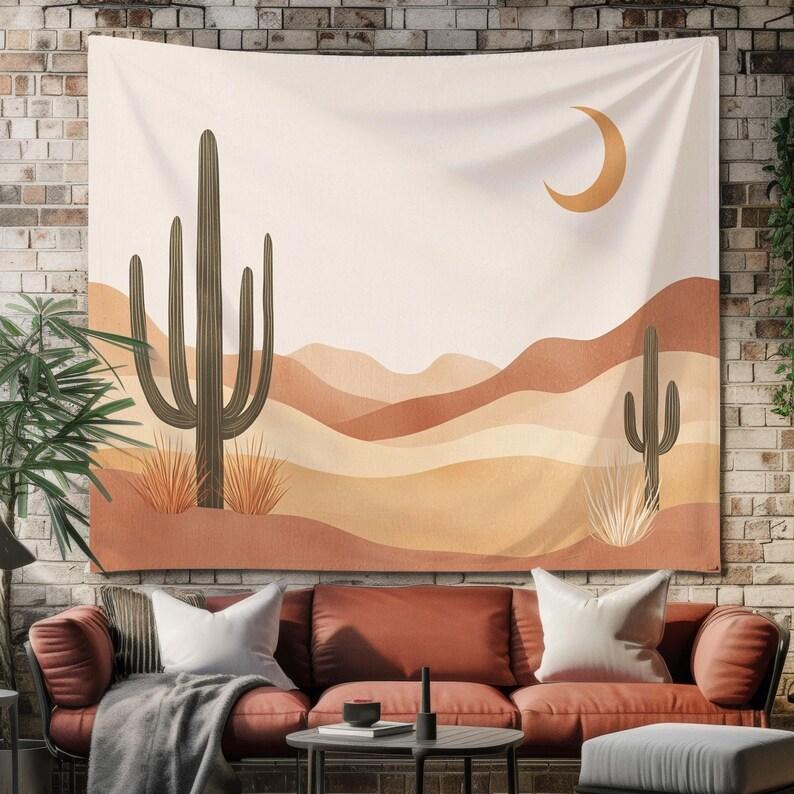 desert cactus tapestry 75x100 чёрный