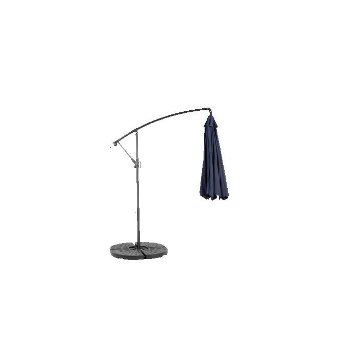 Parasol Extérieur Rectangulaire Double Face De 4,5 M Avec Manivelle (bleu Marine) (sans Pied).
