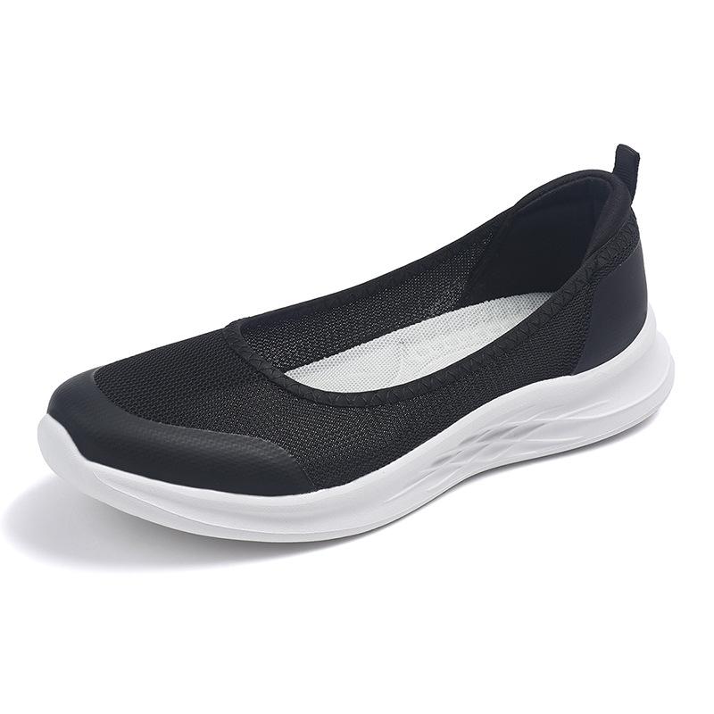 Old Beijing cloth shoes spring and autumn mesh breathable round mouth middle-aged and elderly casual walking shoes Chinese ancient flat shoes