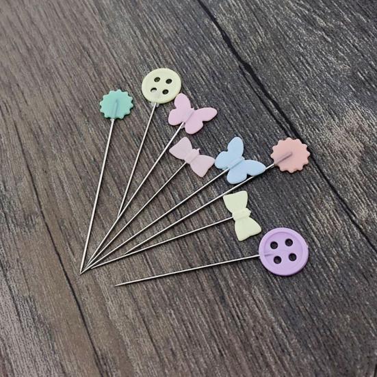 100Pcs/Box Dressmaking Pins Embroidery Patchwork Mixed Color Sewing Needle Tool