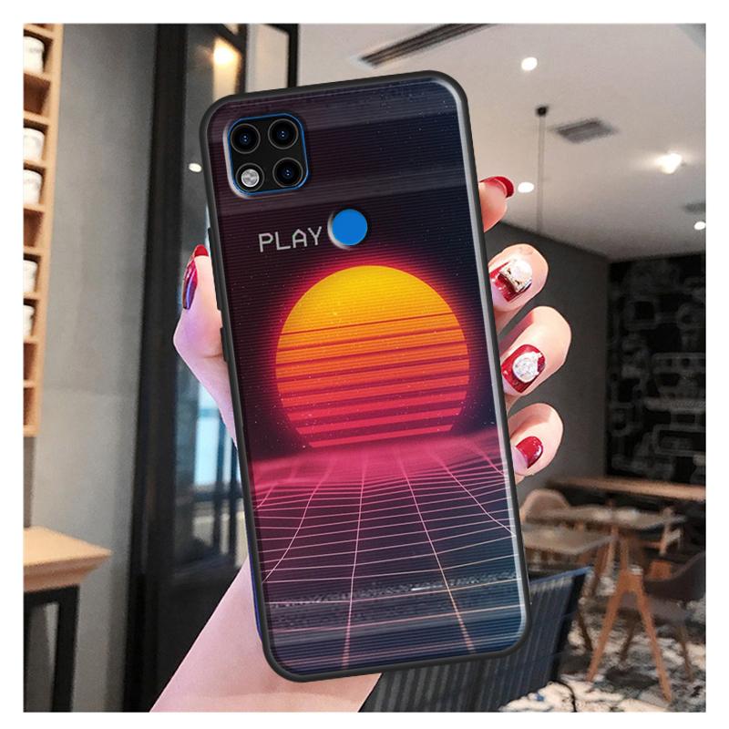 80S Vaporwave Retro Synthwave Západ slunce Pouzdro Pro Xiaomi Redmi Note 10 Pro Note 9 Pro Note 11 Pro 8T 9S 10S 10 9A 9T 9C Kryt Pouzdro