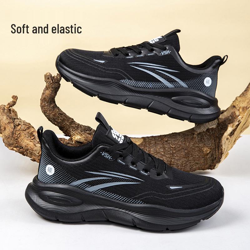 Męskie Wodoodporne Oddychające Sneakersy z Siateczki w Dużych Rozmiarach - Lekkie i Amortyzujące Wstrząsy Buty do Biegania Casual z Miękką Podeszwą.