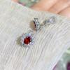 Princess ear clips pink zirconium girl heart with AAA zircon group setting colorful color scheme super exquisite earrings without earrings