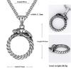 Hip Hop Rock Circular Ring Dragon Necklace For Men Vintage Stainless Steel Chain Copper Color Neck Hippie Jewelry Women Gifts