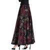 Autumn/Winter High-End Retro Floral Wool Maxi Skirt with Pockets, High Waist, and Large Flare.