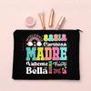 Spanish Printed Makeup Bag Travel Neceser Toiletries Storage Bag Female Canvas Cosmetic Bags Birthday Mother's Day Gift for Mom