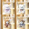 Plush Bear Keychain With Polyester Fiber Filling For Girls Kids Bag Pendant Toy