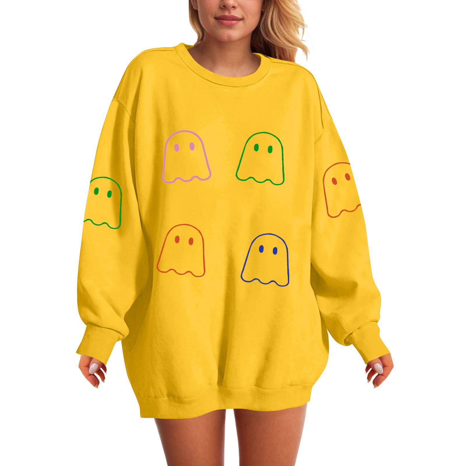 

Женская модная повседневная толстовка с капюшоном и длинными рукавами с принтом XL жёлтый